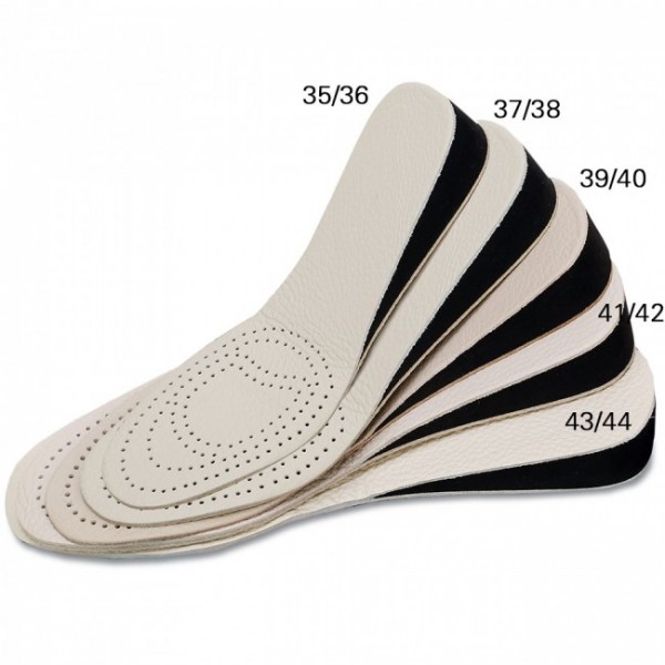 1.5CM to 4CM Cowhide Height Increasing Insoles Tailorable Elevator Inserts
