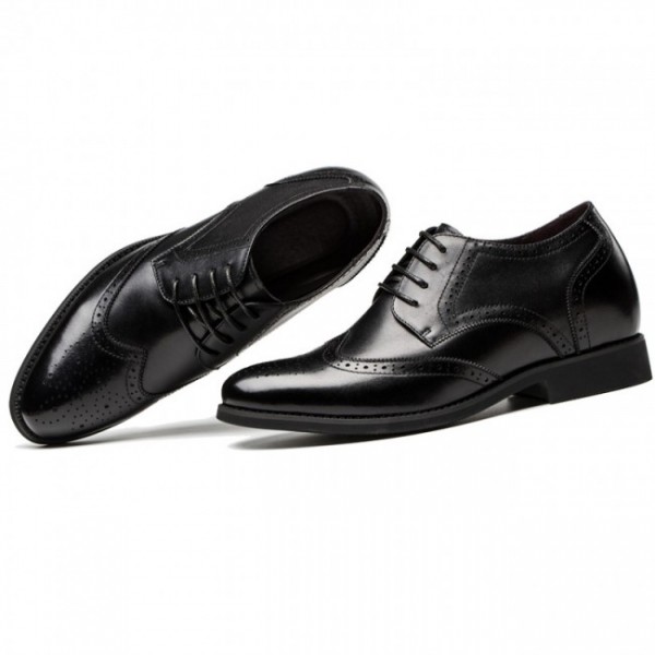 2.36Inches/6CM Black Brogue Elevator Business Lift Shoes