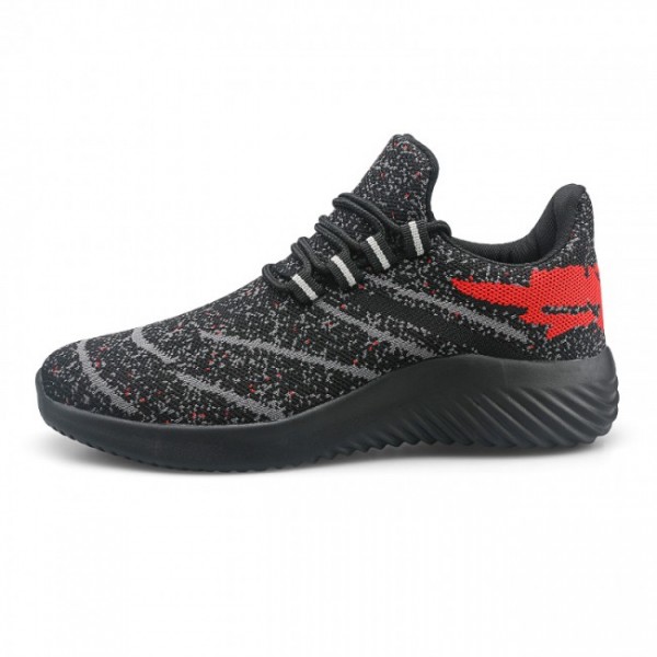 2.2Inch / 5.5cm Black-Red Tide Lift Flyknit Sneakers Slip On Casual Shoes