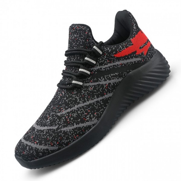 2.2Inch / 5.5cm Black-Red Tide Lift Flyknit Sneakers Slip On Casual Shoes