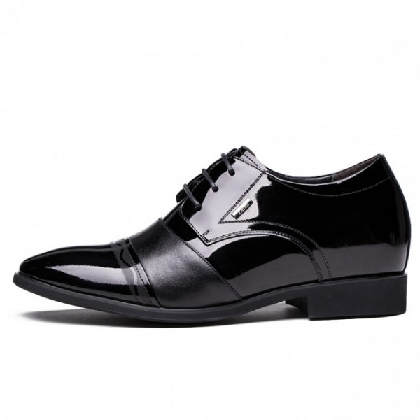 Luxurious 2.75Inches/7CM Black Heighten Wedding Bridegroom Elevator Formal oxford Shoes