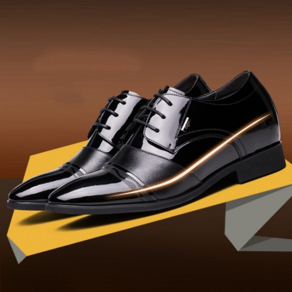 Luxurious 2.75Inches/7CM Black Heighten Wedding Bridegroom Elevator Formal oxford Shoes