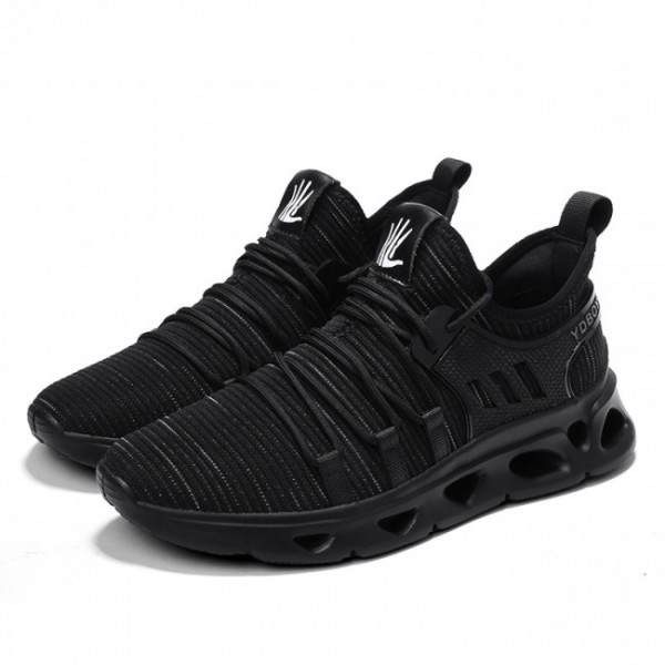 2.2Inch / 5.5cm Black Mesh Elevator Trail Running Sneakers
