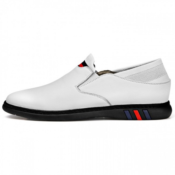 2.2Inch / 5.5cm White Height Increasing Driving Shoes Slipper