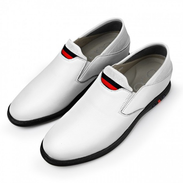 2.2Inch / 5.5cm White Height Increasing Driving Shoes Slipper